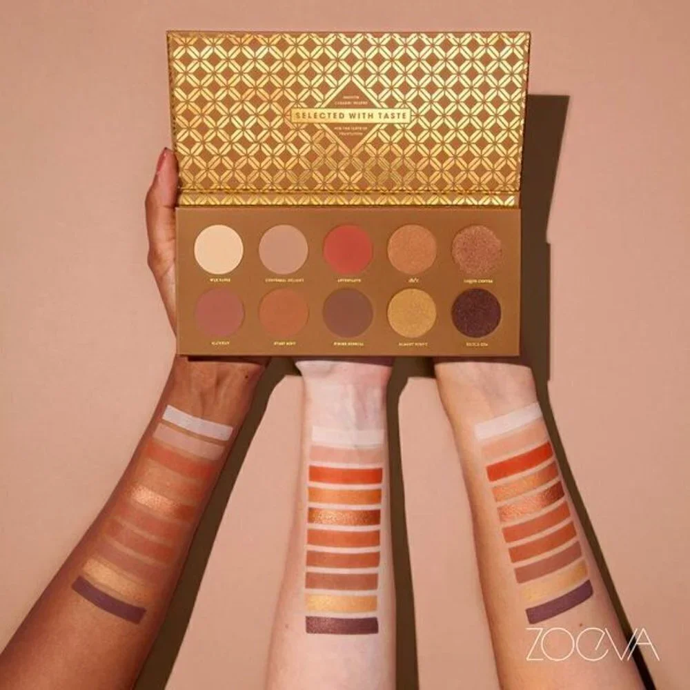 Zoeva Caramel Melange Eyeshadow Palette 10 Warm Earthy‎ Shades Matte Metallic